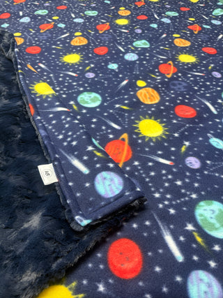 Planets with Navy Minky * Ready to Ship