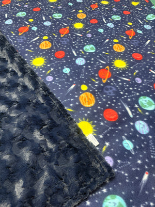 Planets with Navy Minky * Ready to Ship