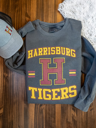 Harrisburg Tigers Dyed Pepper Crewneck Sweatshirt