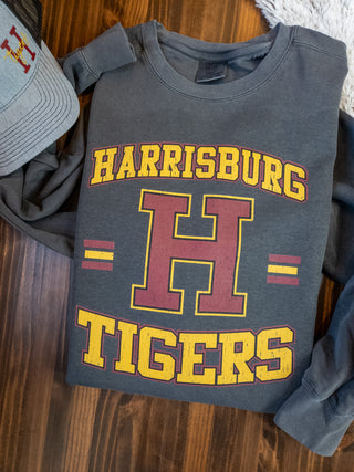 Harrisburg Tigers Dyed Pepper Crewneck Sweatshirt