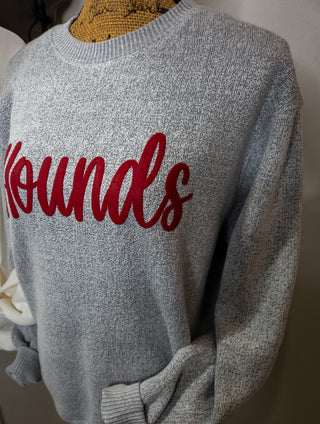 Hounds Pep Rally Ribbed Crewneck Sweatshirt - Salt & Pepper