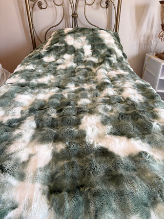 Powder Puff Forest Green Sorbet Blankets *Choose Favorite Size