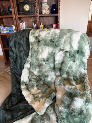 Powder Puff Forest Green Sorbet Blankets *Choose Favorite Size
