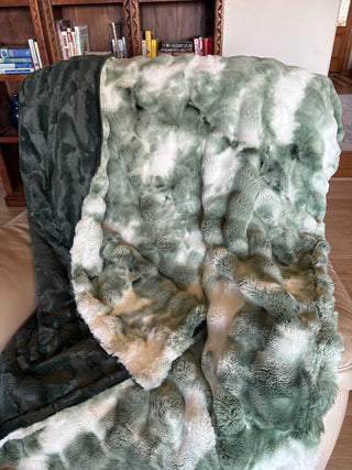 Powder Puff Forest Green Sorbet Blankets *Choose Favorite Size