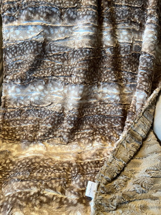 Brown Cappuccino Fawn Animal Print Spotted Minky Blanket*. READY TO SHIP