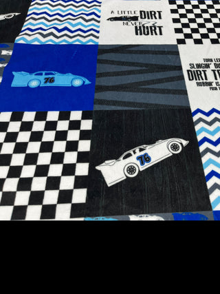 Dirt Track Life 76 Race Car Minky Blanket *Choose backing