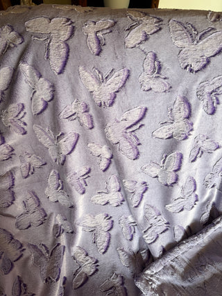 Purple Embossed Butterflies Minky Blankets