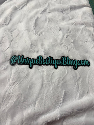 Blue Paloma with White Snow Hide Blanket *READY TO SHIP