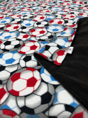 Soccer Balls Fleece Blanket - Choose Fleece or Minky *Embroidery Customizable