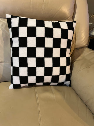Black & White Checkered Pillow Cover 18"
