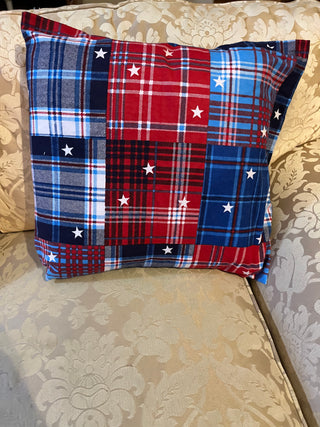 Patriotic Flannel Pillow Cover 18"