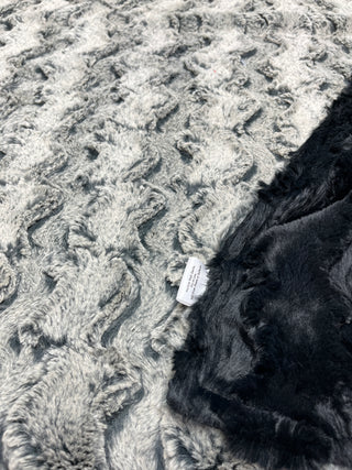 Modern Greys & Black Alpine & Glacier Minky Blanket - Choose Size Baby to King SIze