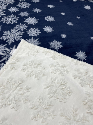 Navy Blue Snowflakes Blanket