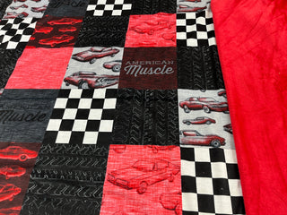 Red Muscle Cars Minky Blanket *Choose backing