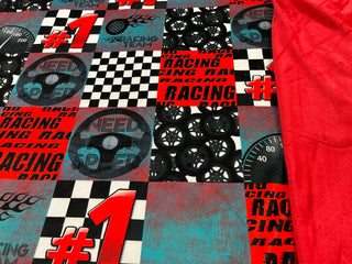 Red Racing Minky Blanket Adult Size *Choose backing