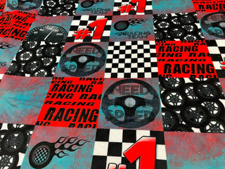 Red Racing Minky Blanket Adult Size *Choose backing