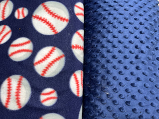 Navy Blue Baseball Blanket **Choose Backing *Can Add Customization