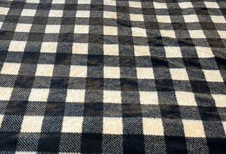 Black & White Checkered Plaid Minky Blanket w/ Black Hide Minky ***Choose Size