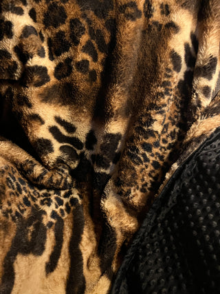 Brown Spotted Animal Print Faux Fur Minky Blanket * Ready to Go!