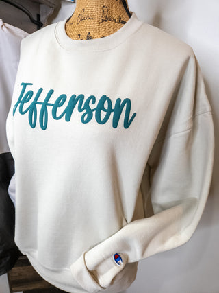 Jefferson Puff Champion Powerblend Crewneck Sweatshirt - Ladies Fit
