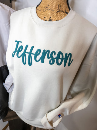 Jefferson Puff Champion Powerblend Crewneck Sweatshirt - Ladies Fit