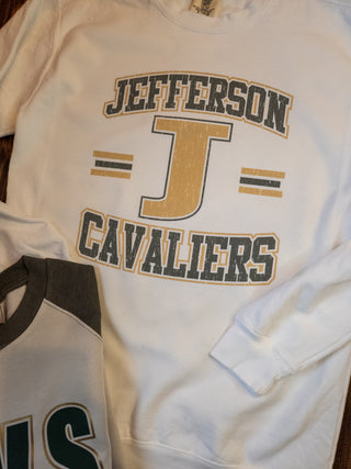 Jefferson Cavaliers Dyed White Crewneck Sweatshirt