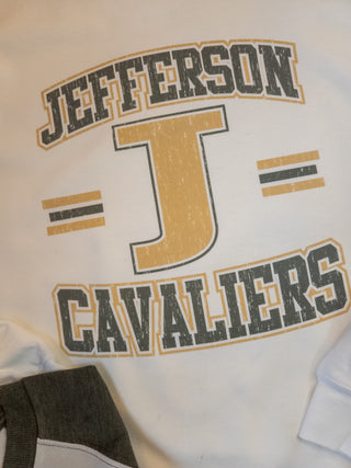 Jefferson Cavaliers Dyed White Crewneck Sweatshirt