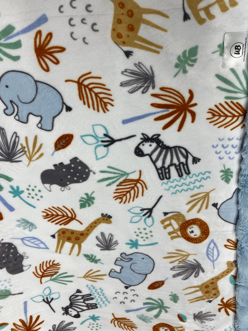 Jungle Animal Friends Double Sided Minky Blanket * Ready To Ship