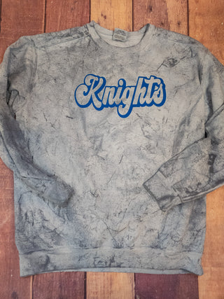 Knights Dusty Blue Colorblast Crewneck Sweatshirt - ADULT LARGE