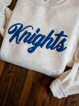 Knights Blue Puff Oatmeal Plush Crewneck Sweatshirt