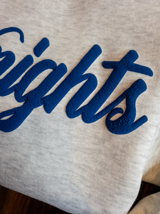 Knights Blue Puff Oatmeal Plush Crewneck Sweatshirt