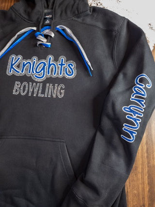 Knights Bowling Rhinestone Lace-Up Hoodie