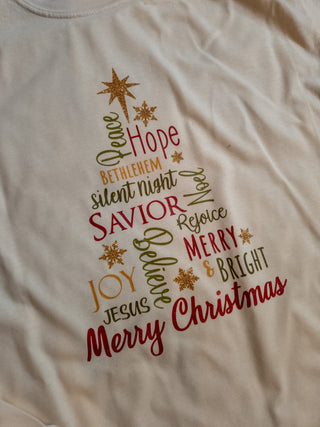 Faith Inspired Christmas Tree Ivory Long Sleeve