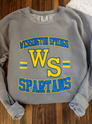 Wessington Springs Spartans Dyed Fleece Crewneck Sweatshirt