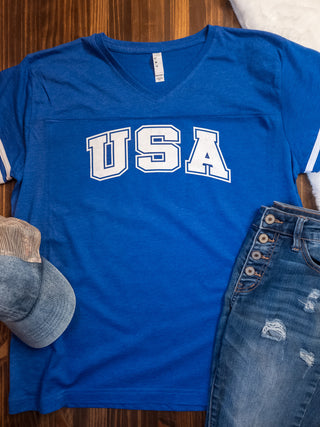 XL USA Blue Jersey Tee