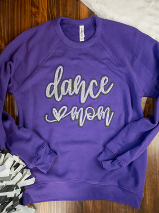 Dance Mom Sparkle and Puff Purple Crewneck Sweatshirt