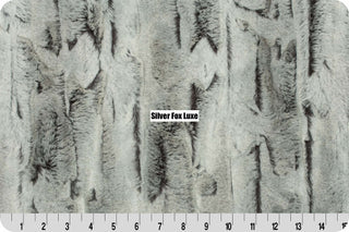 Silver Grey Fox Minky Blanket backed w/Black Hide **Ready To Ship