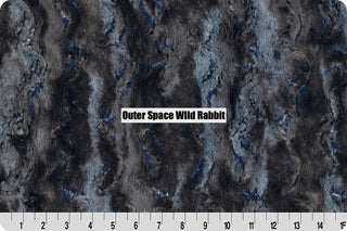 Wild Rabbit in Black & Blue w/Black Tuscany Minky Blanket * Choose Size