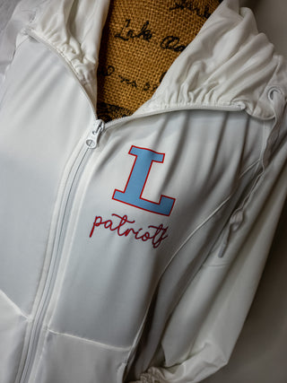 L Patriots White Ladies Silhouette Stretch Jacket