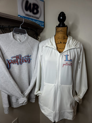 L Patriots White Ladies Silhouette Stretch Jacket