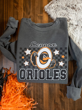 Lennox Orioles Checkered Dyed Crewneck Sweatshirt