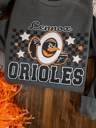 Lennox Orioles Checkered Dyed Crewneck Sweatshirt