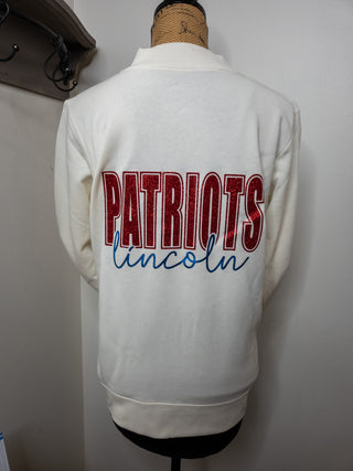 Patriots Lincoln Ivory French Terry Bomber Zip-Up
