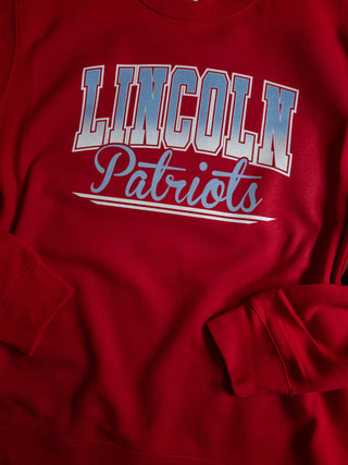 Lincoln Patriots Red Classic Crewneck Sweatshirt