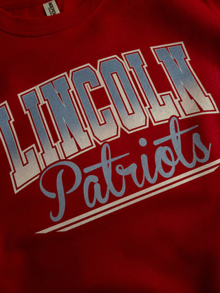 Lincoln Patriots Red Classic Crewneck Sweatshirt