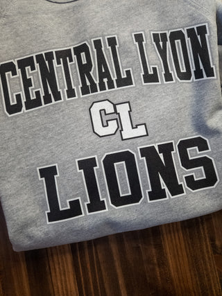 Central Lyon Lions Athletic Gray Crewneck Sweatshirt