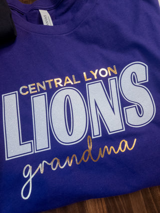 Central Lyon Lions Grandma Purple Tee