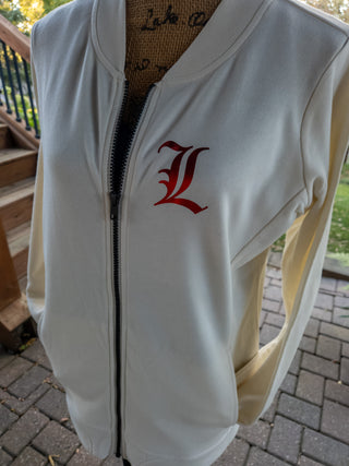 Luverne Cardinals Ivory French Terry Bomber Zip-Up