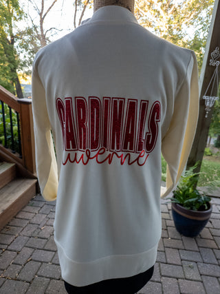 Luverne Cardinals Ivory French Terry Bomber Zip-Up