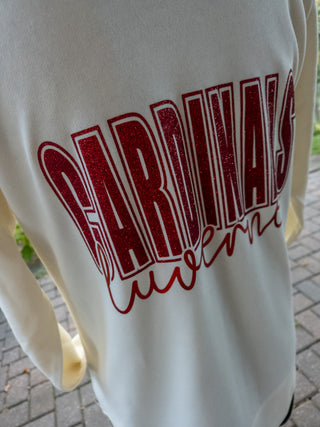 Luverne Cardinals Ivory French Terry Bomber Zip-Up